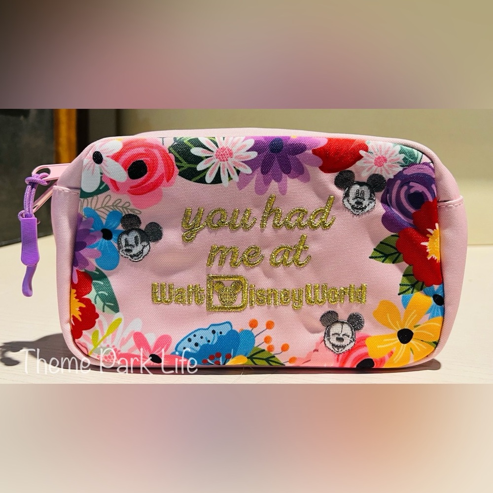 You Had Me at Walt Disney World Mickey Floral Fanny Pack Belt Bag Parks NEW